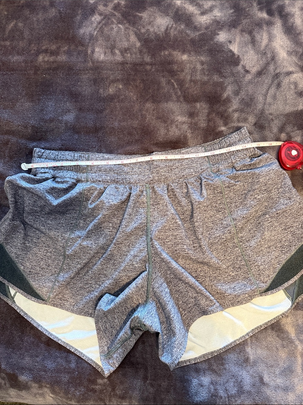 lululemon athletica Gray Heather Athletic Shorts with Black Trim